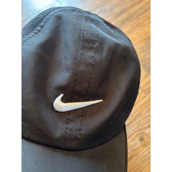 Nike Featherlight Dri-FIT Infant/Toddler Adjustable Cap Hat Black White - Picture 3 of 10